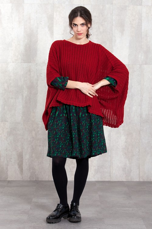 KNITTED PONCHO-4713-61