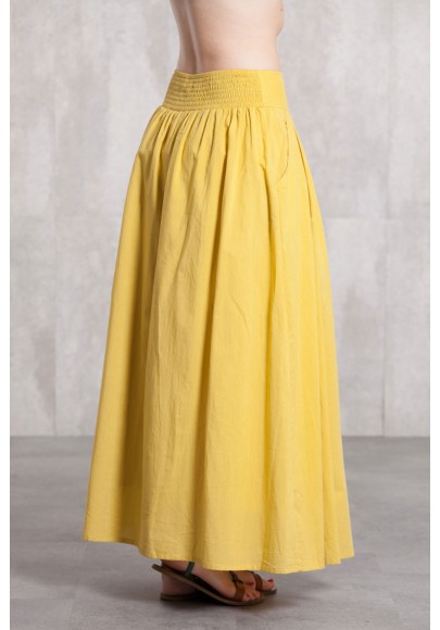 Long skirt coton voil -635-34-yellow