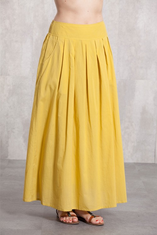 Long skirt coton voil -635-34-yellow