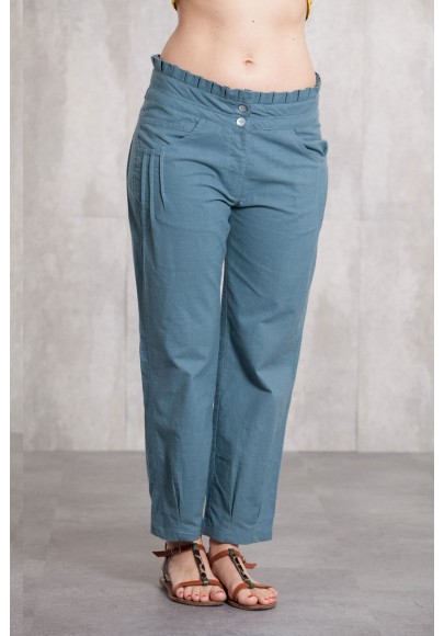 Pant coton slub 635-42- blue grey