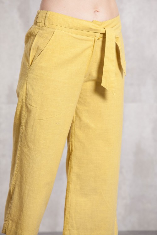Pant coton slub 635-43- yellow
