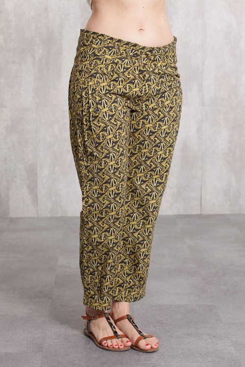 Pantalon popline de coton imprimée digitale-630-42