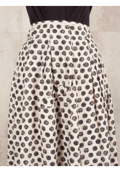 Skirt Digital print coton linen effect E16-30-CS