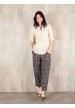 Pantalon imprimée digitale coton effet lin E16-40-CC