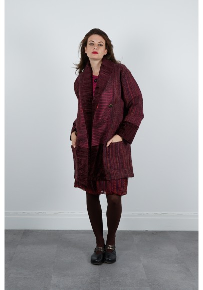 413-61 Veste Kimono laine tweed