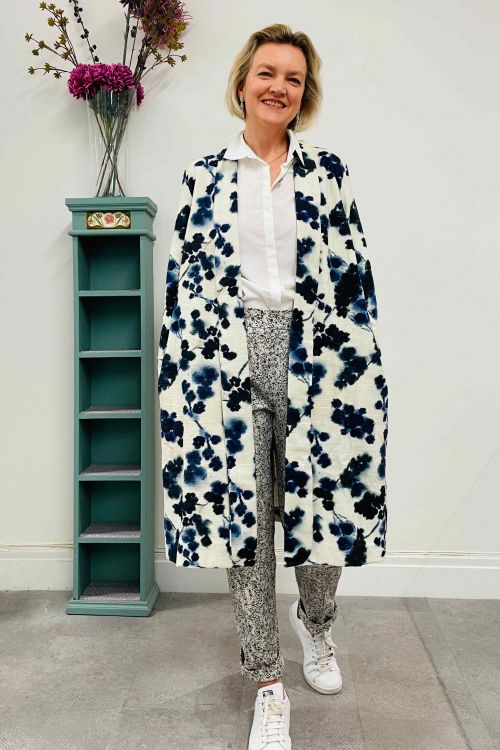 640/60 CL PRINT J  Kimono en lin coton imprimé digital