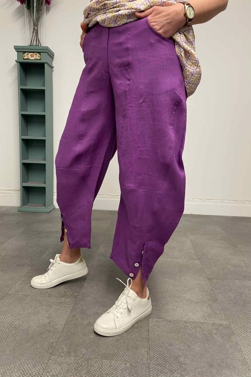 700/44 O/S17B Pantalon lin Violet