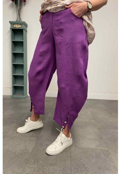 700/44 O/S17B Pantalon lin Violet