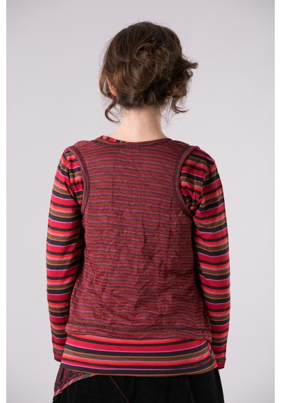 Pull T shirt 511/10/Noir-Rouge